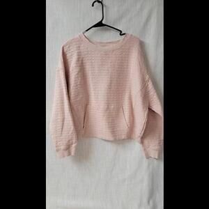 All In Motion Women's Quilted Crewneck Sweatshirt Light Pink Size XL b12